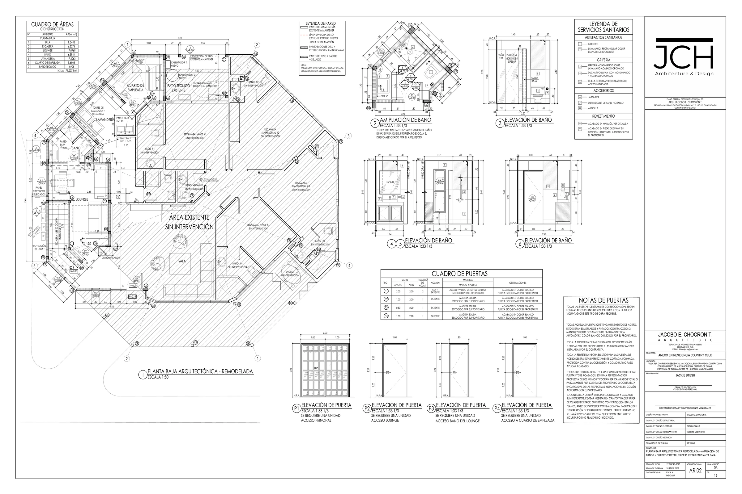 Planta arquitectónica nivel 1