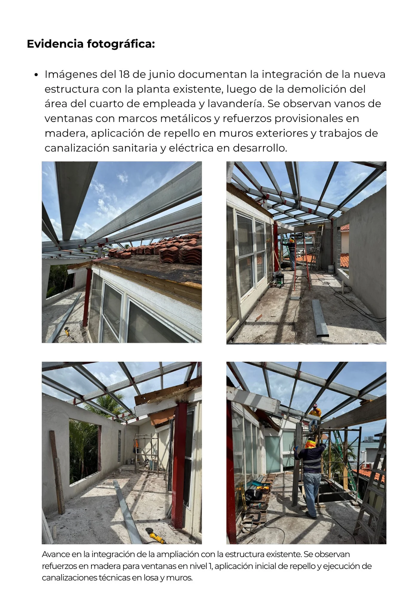 Reporte semanal: evidencia fotográfica